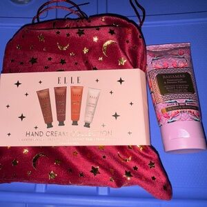 Elle Hand Cream Set with Starry Pouch and Bath & Body Works Body Cream